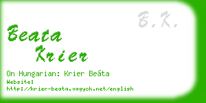 beata krier business card
