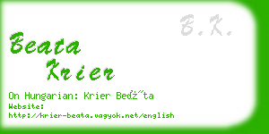 beata krier business card